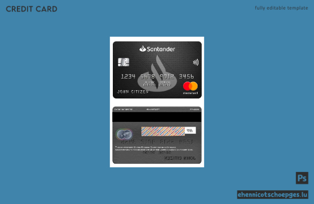 Beispielvorschau der Santander Bank Mastercard (Vereinigtes Königreich)